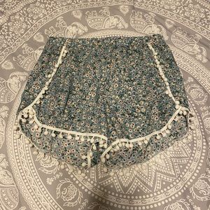 SHEIN floral pom pom shorts! (: